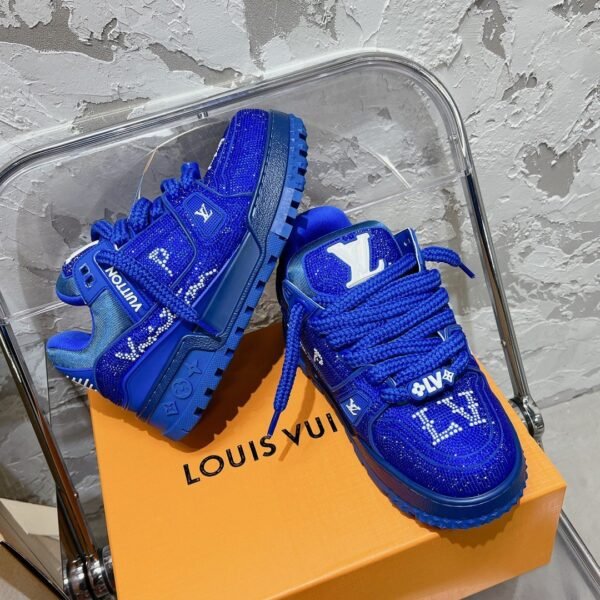 LOUIS VUITTON original full of diamond shoes orange blue