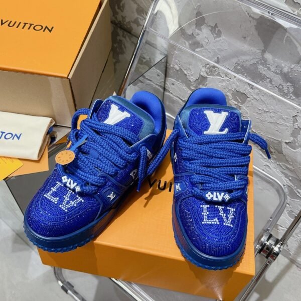 LOUIS VUITTON original full of diamond shoes orange blue