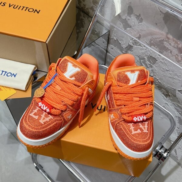 LOUIS VUITTON original full of diamond shoes orange blue