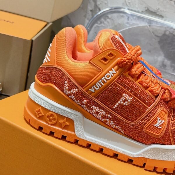LOUIS VUITTON original full of diamond shoes orange blue