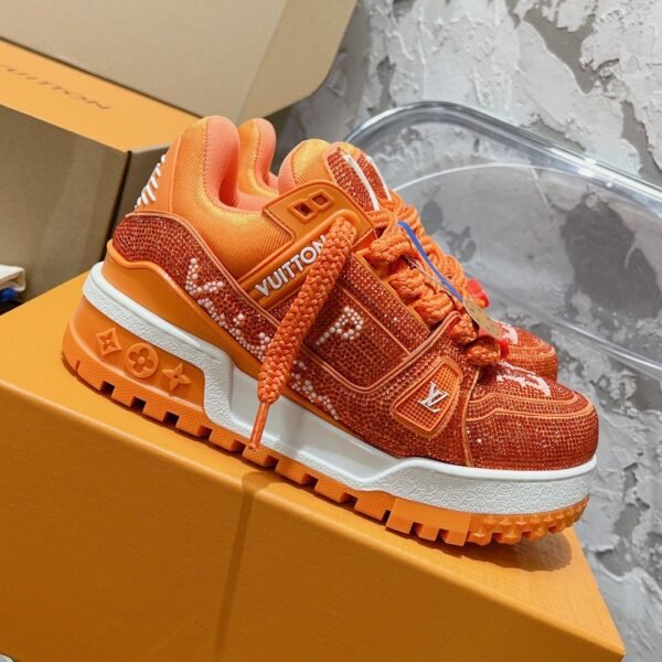 LOUIS VUITTON original full of diamond shoes orange blue