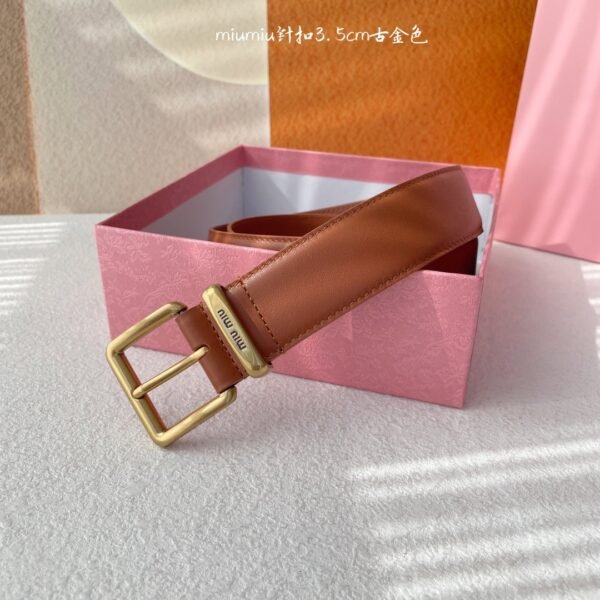 miumiu Premium version belt made of genuine leather width 3.5cm