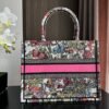 DIOR Embroidered floral tote bag 26.5X21X14cm