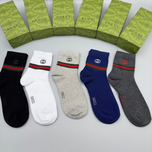 GUCCI Men’s and Women’s Same Socks, Box of 5 Pairs