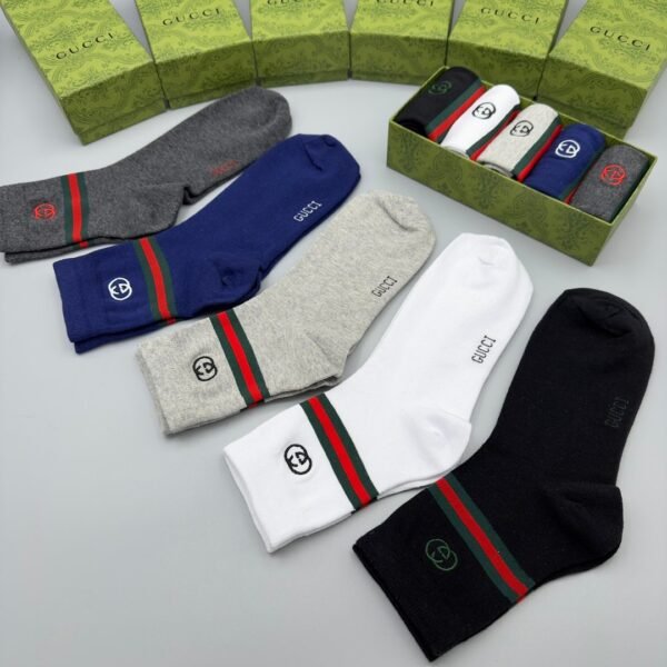 GUCCI Men’s and Women’s Same Socks, Box of 5 Pairs