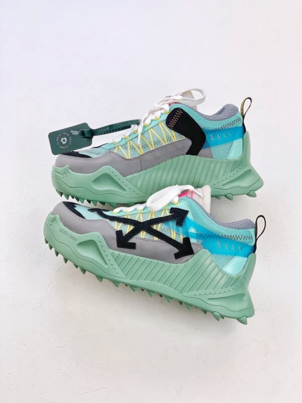 Off-White sneakers Black white Green mosaic color