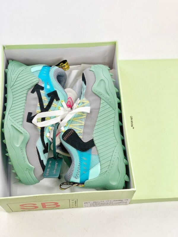 Off-White sneakers Black white Green mosaic color