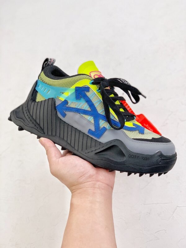 Off-White sneakers Black white Green mosaic color