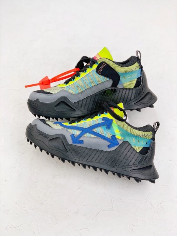 Off-White sneakers Black white Green mosaic color