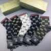 GUCCI High end customized socks for both men and women, 5 pairs of pure cotton
