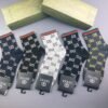GUCCI High end customized socks for both men and women, 5 pairs of pure cotton