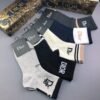 Dior sock unisex counter latest design edition pure cotton quality box of 5 pairs of socks