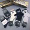 Dior sock unisex counter latest design edition pure cotton quality box of 5 pairs of socks