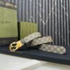 GUCCI Grass green pigskin pattern base Width 3.7cm Official website 1:1 version