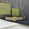 GUCCI Grass green pigskin pattern base Width 3.7cm Official website 1:1 version