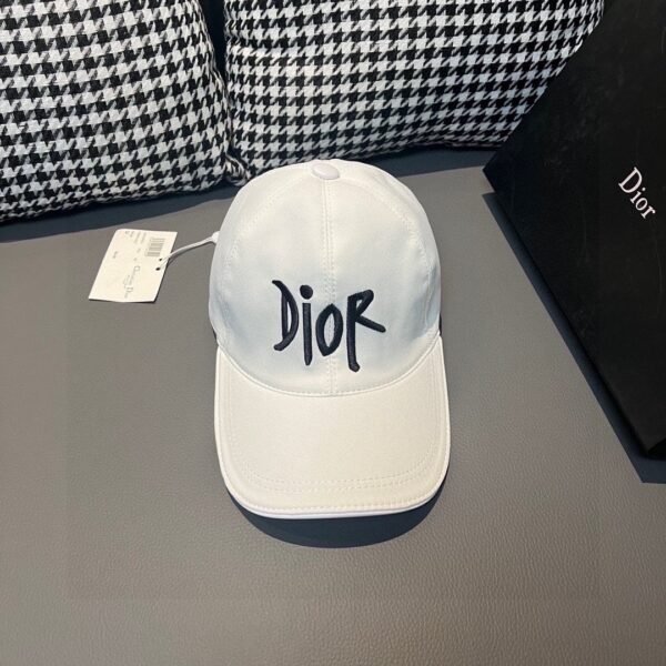 Dior 1:1 original single black white classic cowhide rimmed baseball cap