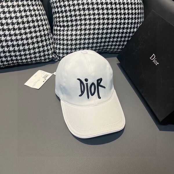 Dior 1:1 original single black white classic cowhide rimmed baseball cap