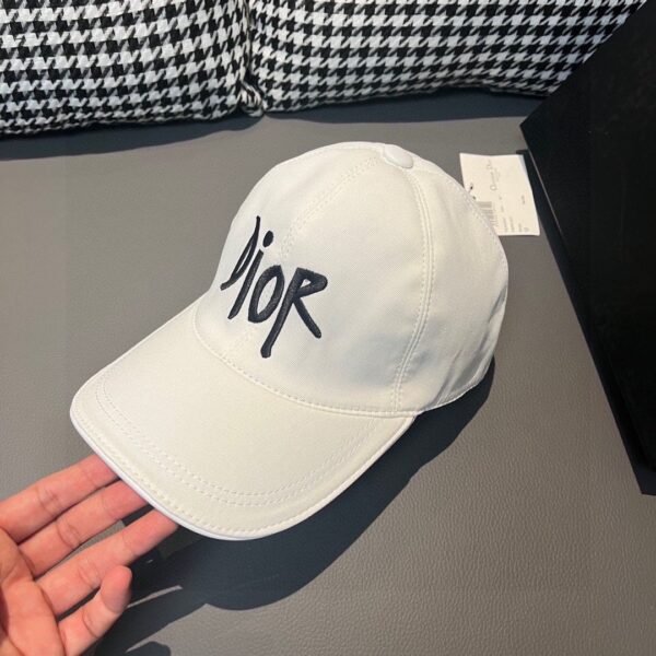Dior 1:1 original single black white classic cowhide rimmed baseball cap