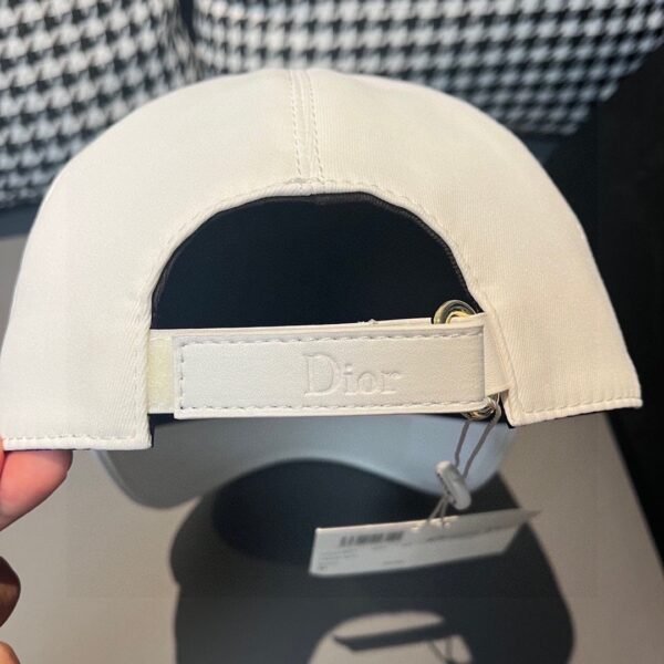 Dior 1:1 original single black white classic cowhide rimmed baseball cap