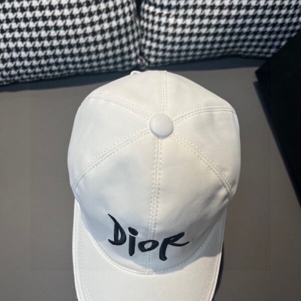 Dior 1:1 original single black white classic cowhide rimmed baseball cap