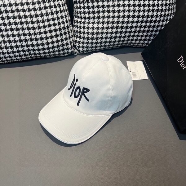 Dior 1:1 original single black white classic cowhide rimmed baseball cap