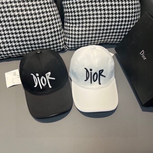 Dior 1:1 original single black white classic cowhide rimmed baseball cap