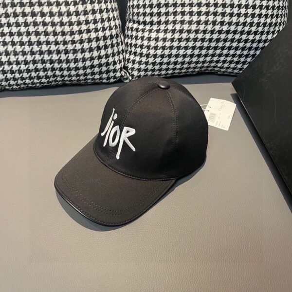 Dior 1:1 original single black white classic cowhide rimmed baseball cap
