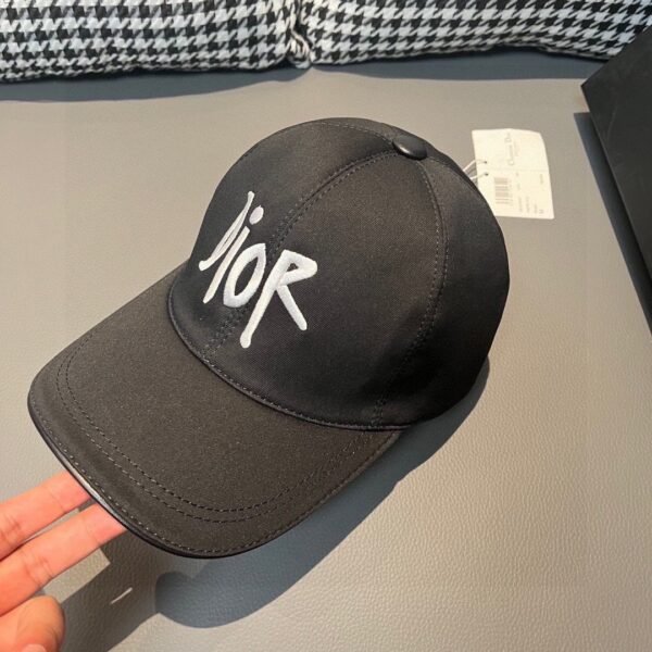Dior 1:1 original single black white classic cowhide rimmed baseball cap