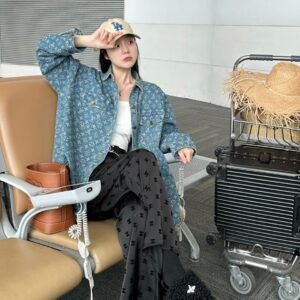 Louis Vuitton vintage printed denim shirt, unisex jacket