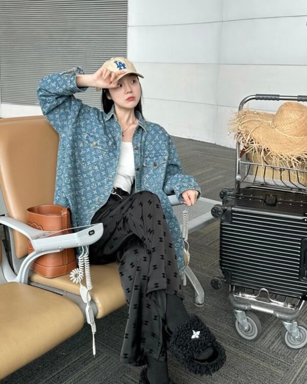 Louis Vuitton vintage printed denim shirt, unisex jacket