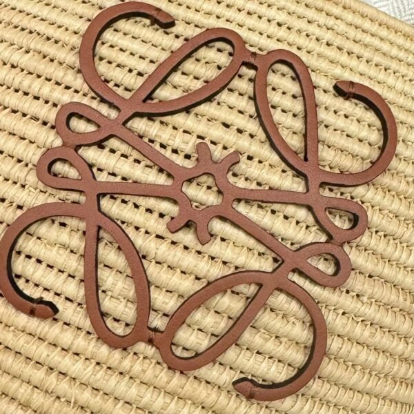 Loewe raffia and cow leather honeycomb basket handbag woven bag Size:  22x12x22cm Premium