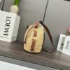 Loewe raffia and cow leather honeycomb basket handbag woven bag Size:  22x12x22cm Premium