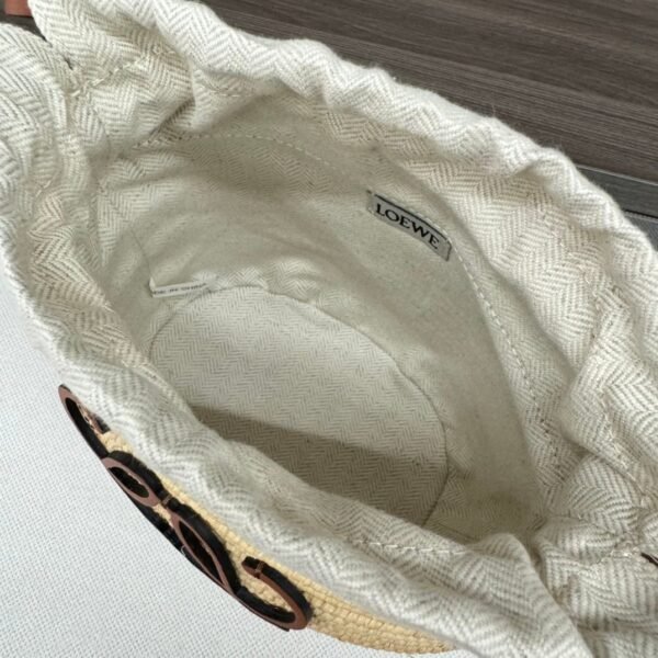 Loewe raffia and cow leather honeycomb basket handbag woven bag Size:  22x12x22cm Premium
