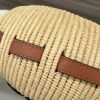 Loewe raffia and cow leather honeycomb basket handbag woven bag Size:  22x12x22cm Premium