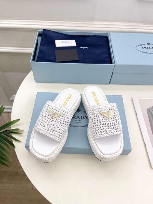 PRADA raffia slippers