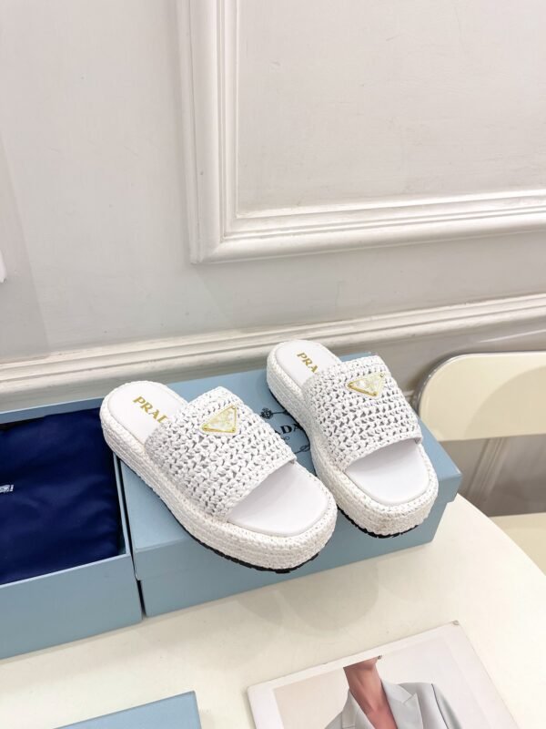 PRADA raffia slippers