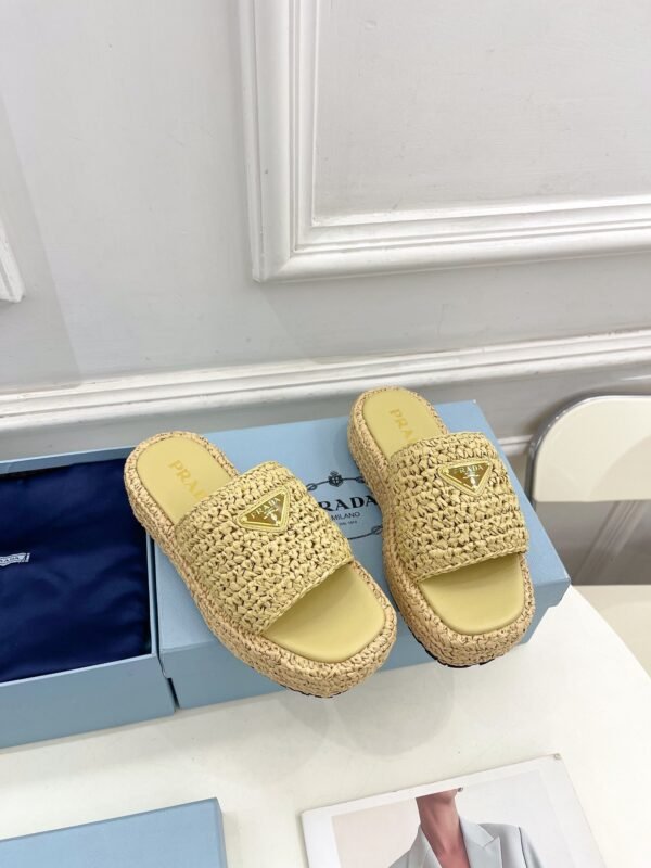 PRADA raffia slippers