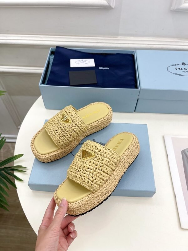 PRADA raffia slippers