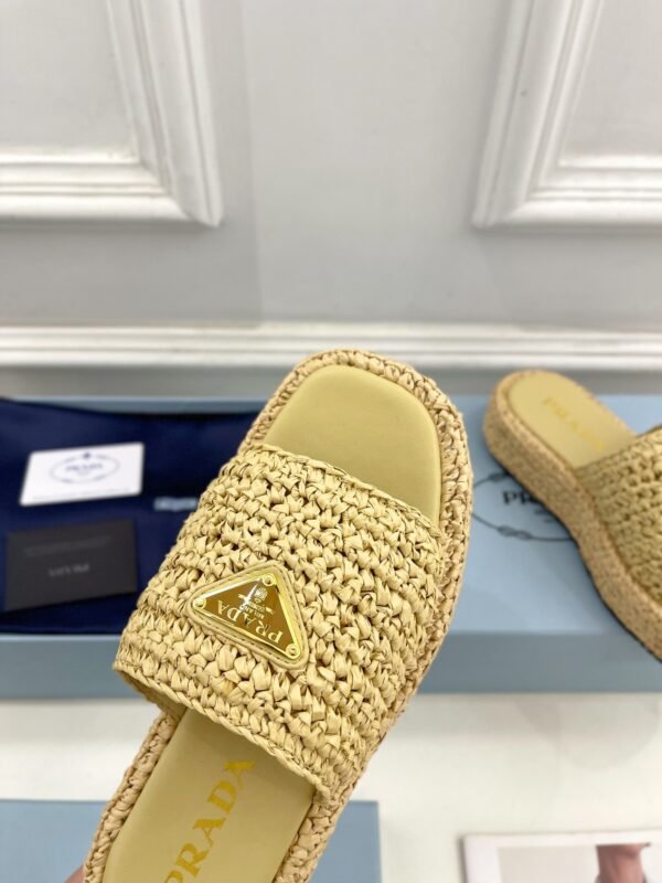 PRADA raffia slippers