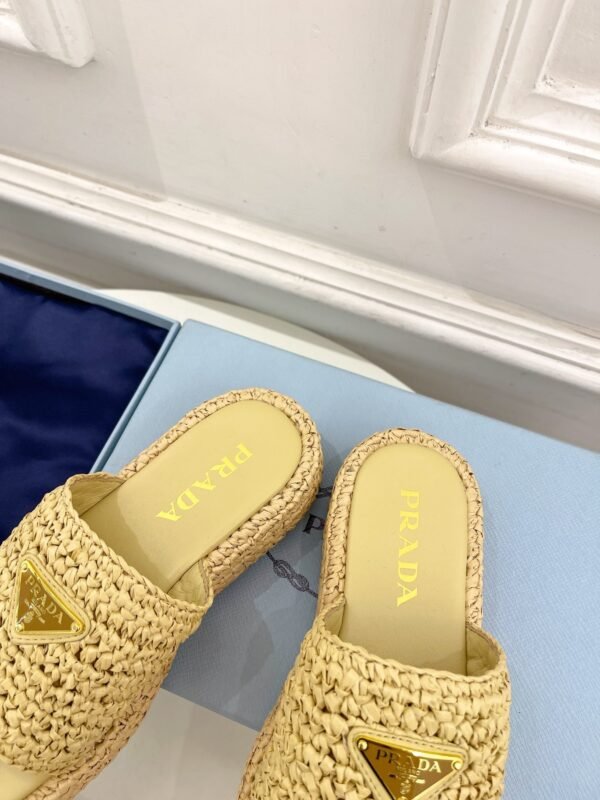 PRADA raffia slippers