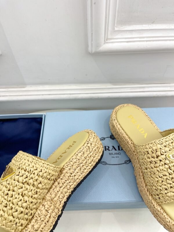 PRADA raffia slippers
