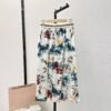 miumiu spring and summer latest Monogram beach romantic palm coconut print elastic waist skirt