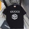 Gucci summer new geometric cube pattern printed short-sleeved T-shirt 230g pure cotton