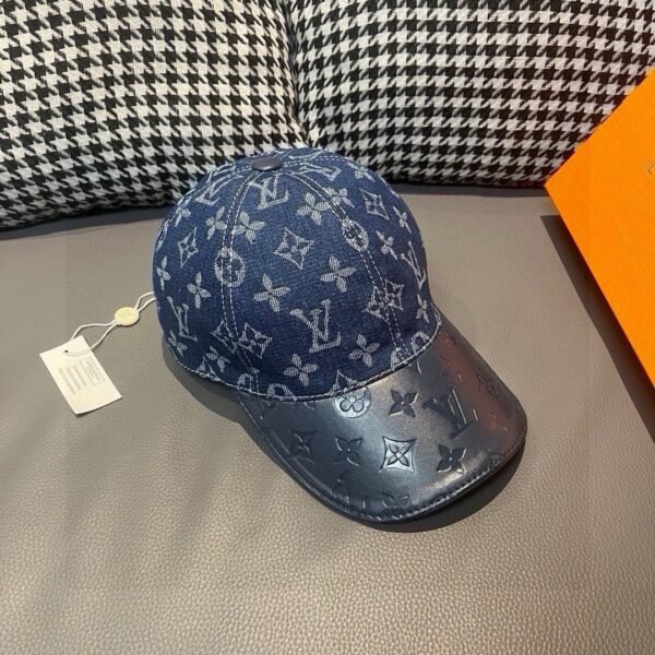 Louis Vuitton 1:1 original single denim cowhide embossed baseball cap