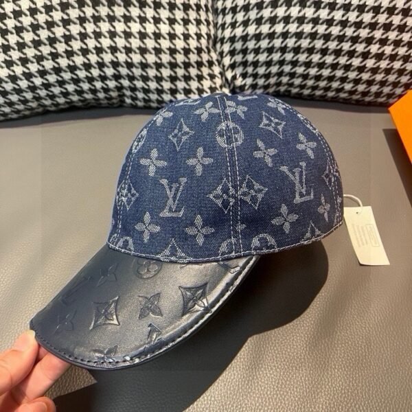 Louis Vuitton 1:1 original single denim cowhide embossed baseball cap
