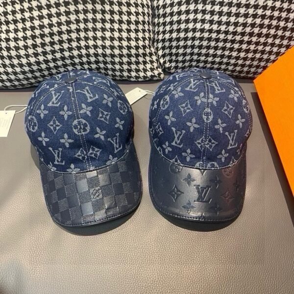 Louis Vuitton 1:1 original single denim cowhide embossed baseball cap