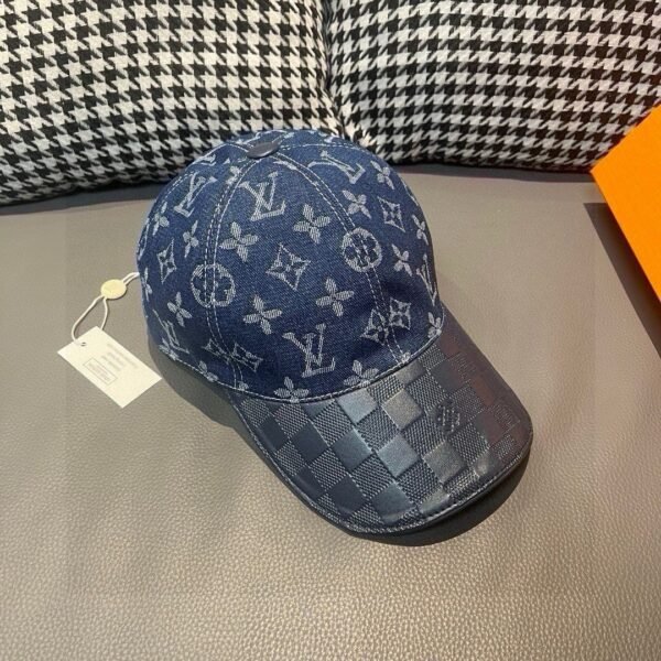 Louis Vuitton 1:1 original single denim cowhide embossed baseball cap