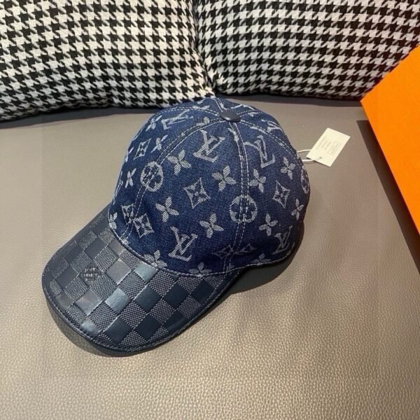 Louis Vuitton 1:1 original single denim cowhide embossed baseball cap
