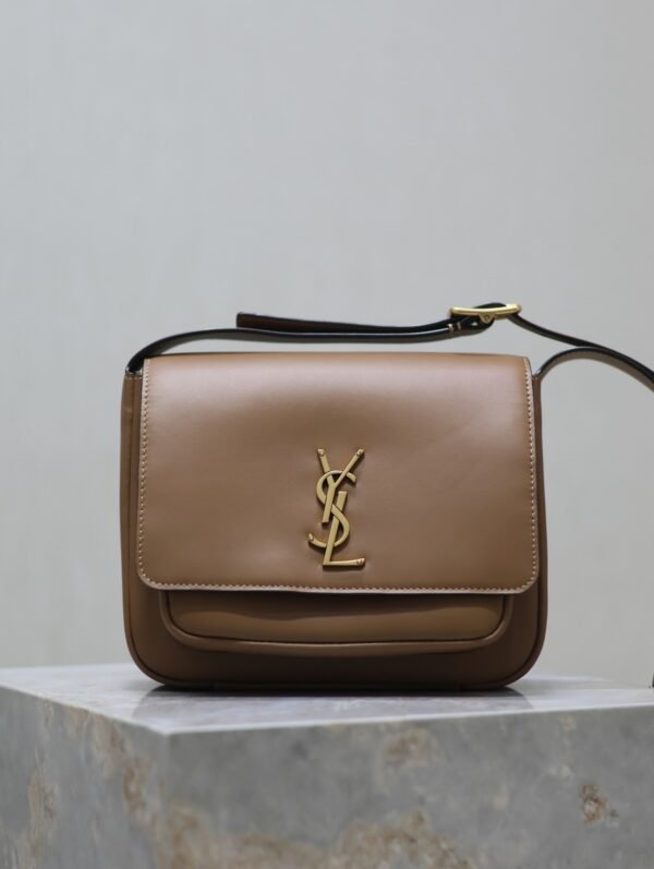 YSL new messenger bag genuine leather material high-end shoulder bag 1:1 size 22×16.5×12cm