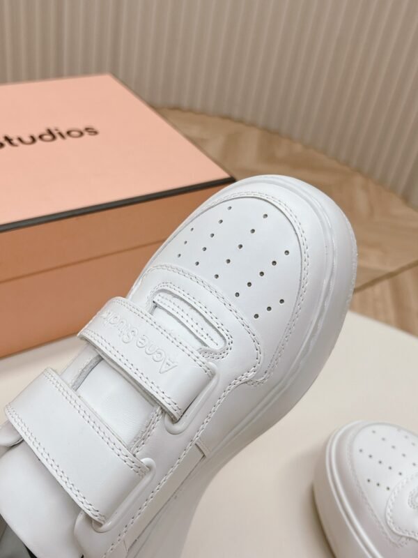 Acne Studios thick-soled Velcro smiley face white sneakers